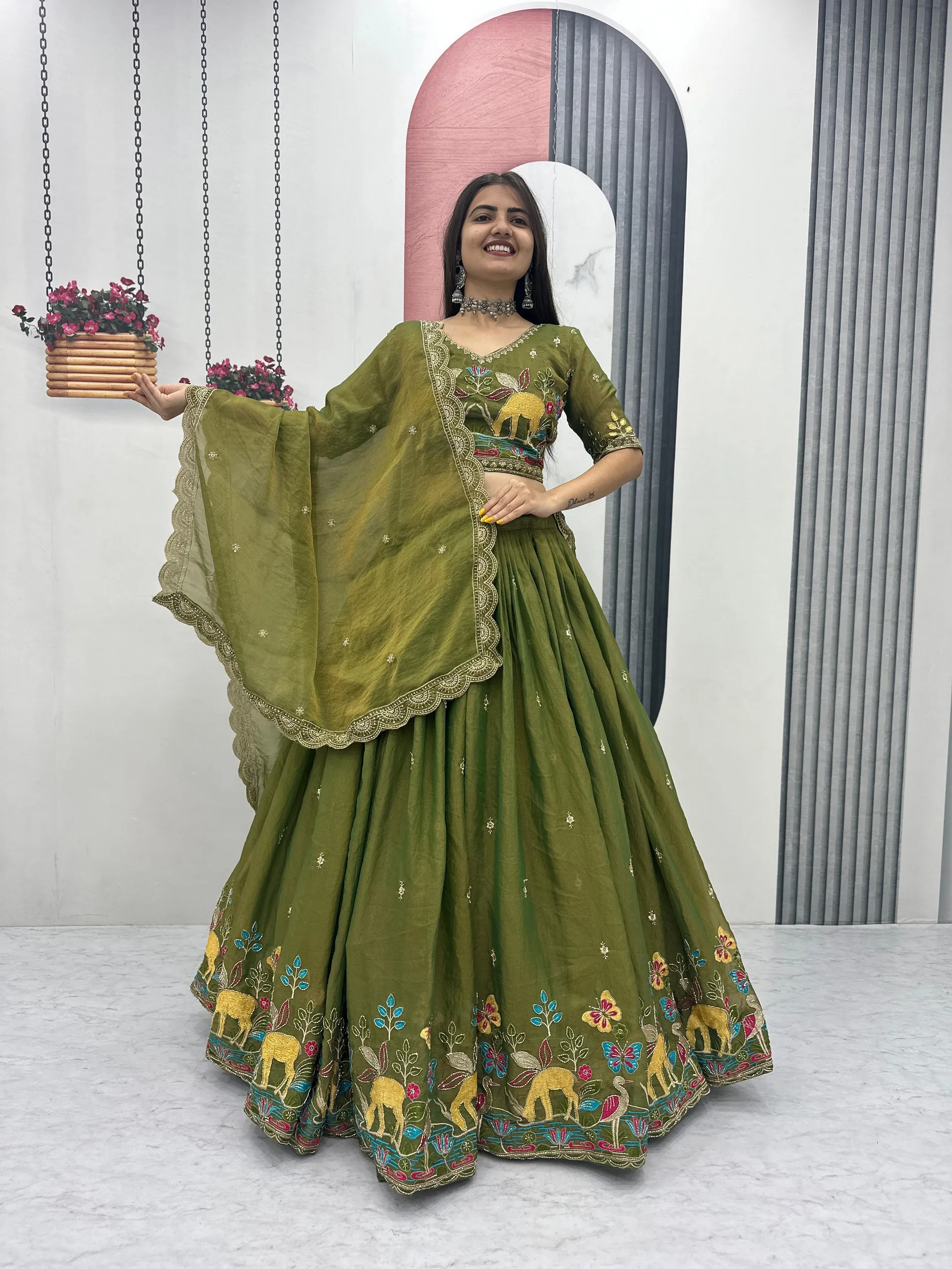 Mehandi Special - Launching New Festival Lehenga Choli Set - Maa Kaali Creations