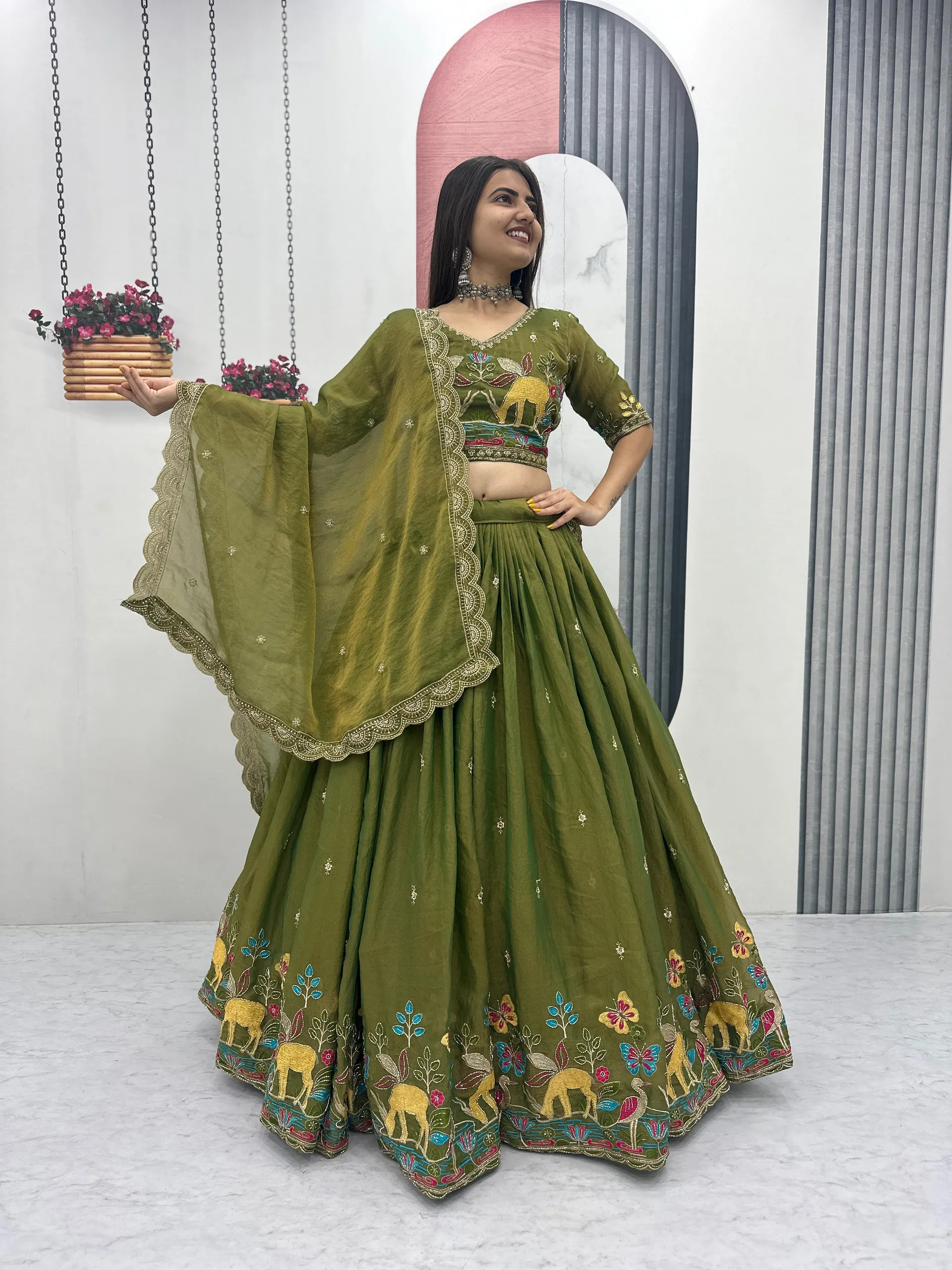 Mehandi Special - Launching New Festival Lehenga Choli Set - Maa Kaali Creations