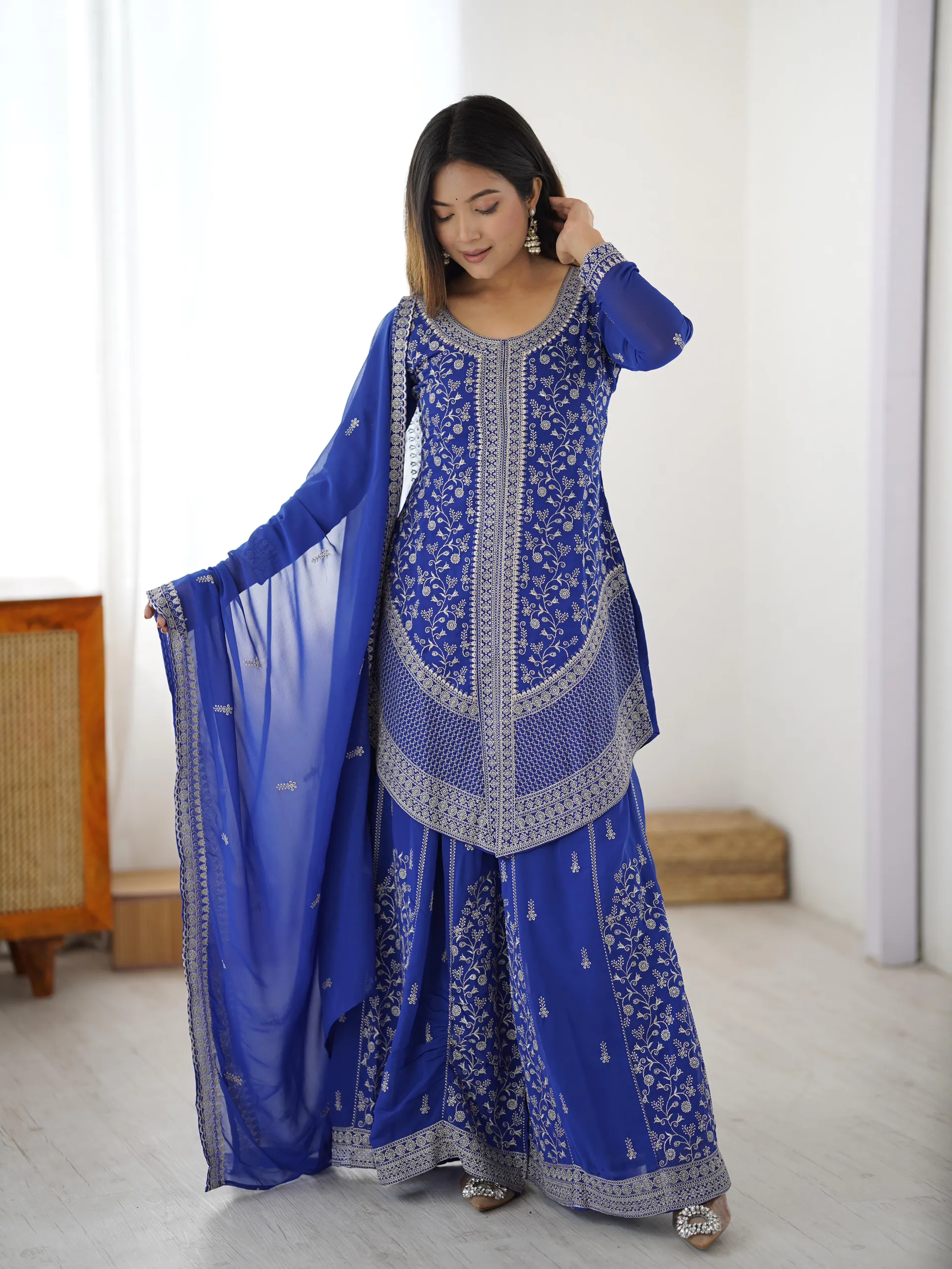 Premium Designer Top Plazo Set