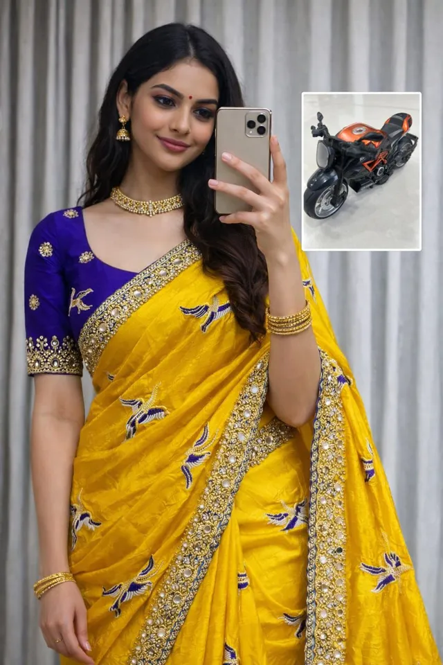 New Arrival – Star Georgette Mirror Work Saree