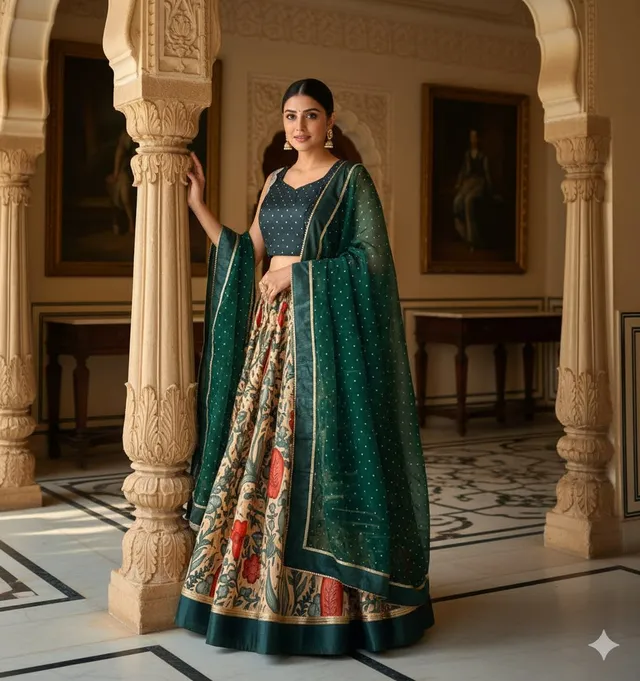 Kalamkari Designer Lehenga Choli Set