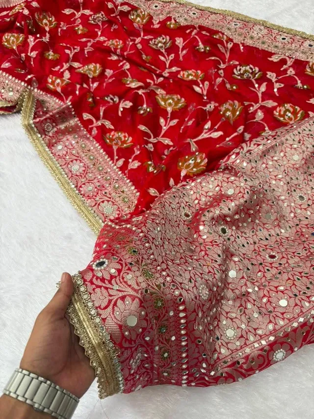 BIGGEST WEDDING Launch - Banarasi Soft Georgette Silk Stone Work Saree Collection