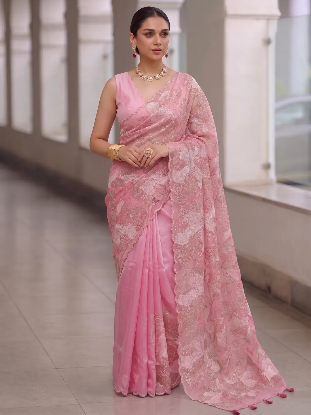Banarasi Soft Organza Chikankari Silk Saree - Premium Banarasi Soft Organza Chikankari Silk Saree Online India - Buy at ₹2399 - Image 1