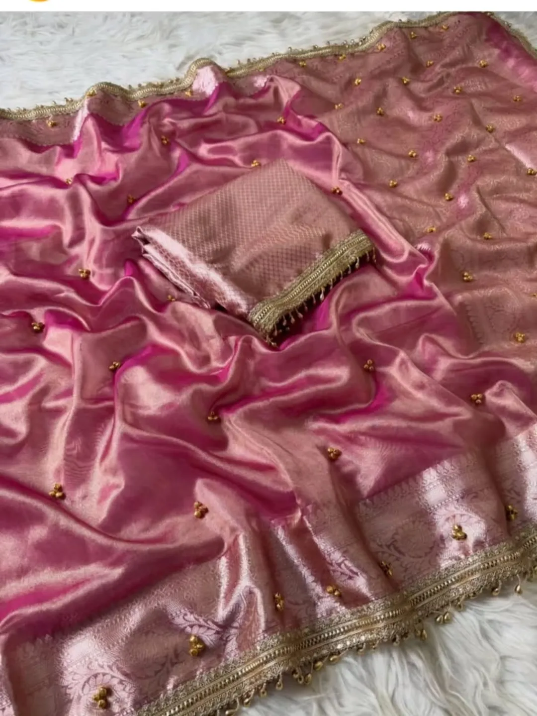 Fresh Launch – Premium Banarasi Soft Tissue Silk Ghungroo Saree - View 2
