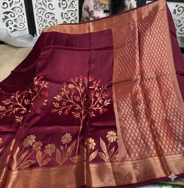 Banarasi Daybal Katan Soft Silk Saree with Zari Weaving - View 2