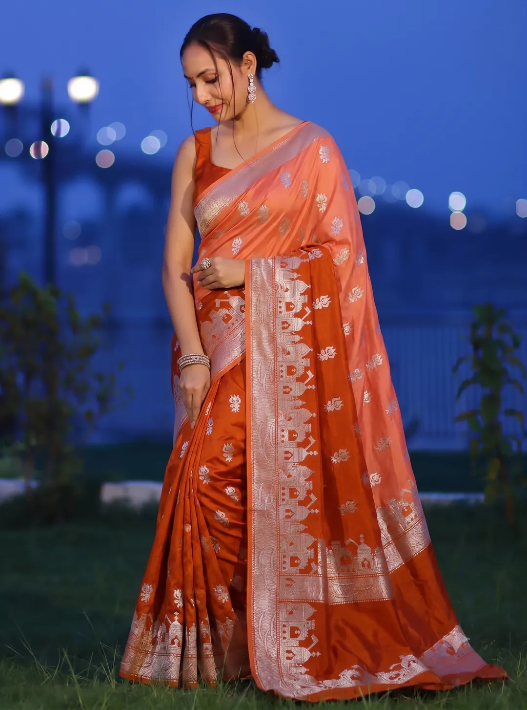 NEW ARRIVALS | BANARASI GANGA GHAT PREMIUM KATAN SOFT SILK SAREE - Premium Banarasi Katan Soft Silk Saree Online India - Buy at ₹1799 - Image 1