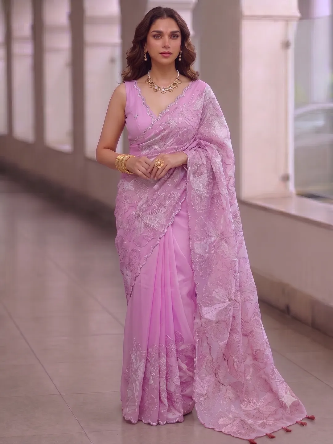 BANARASI SOFT ORGANZA CHIKANKARI SILK SAREE ✨ - Premium Banarasi Soft Organza Chikankari Silk Saree Online India - Buy at ₹2399 - Image 1