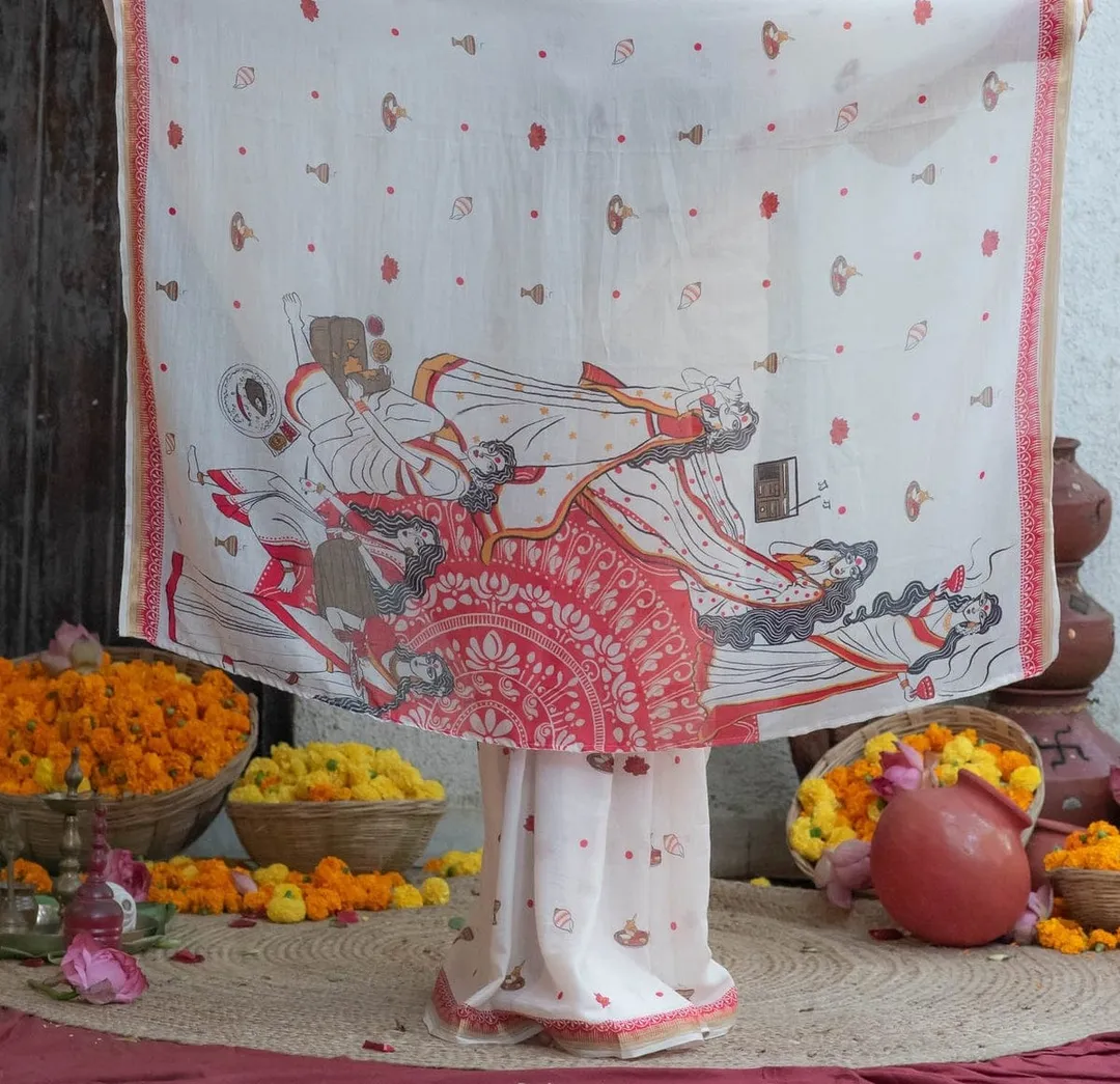 Soft Linen Digital Print Saree Collection - View 2