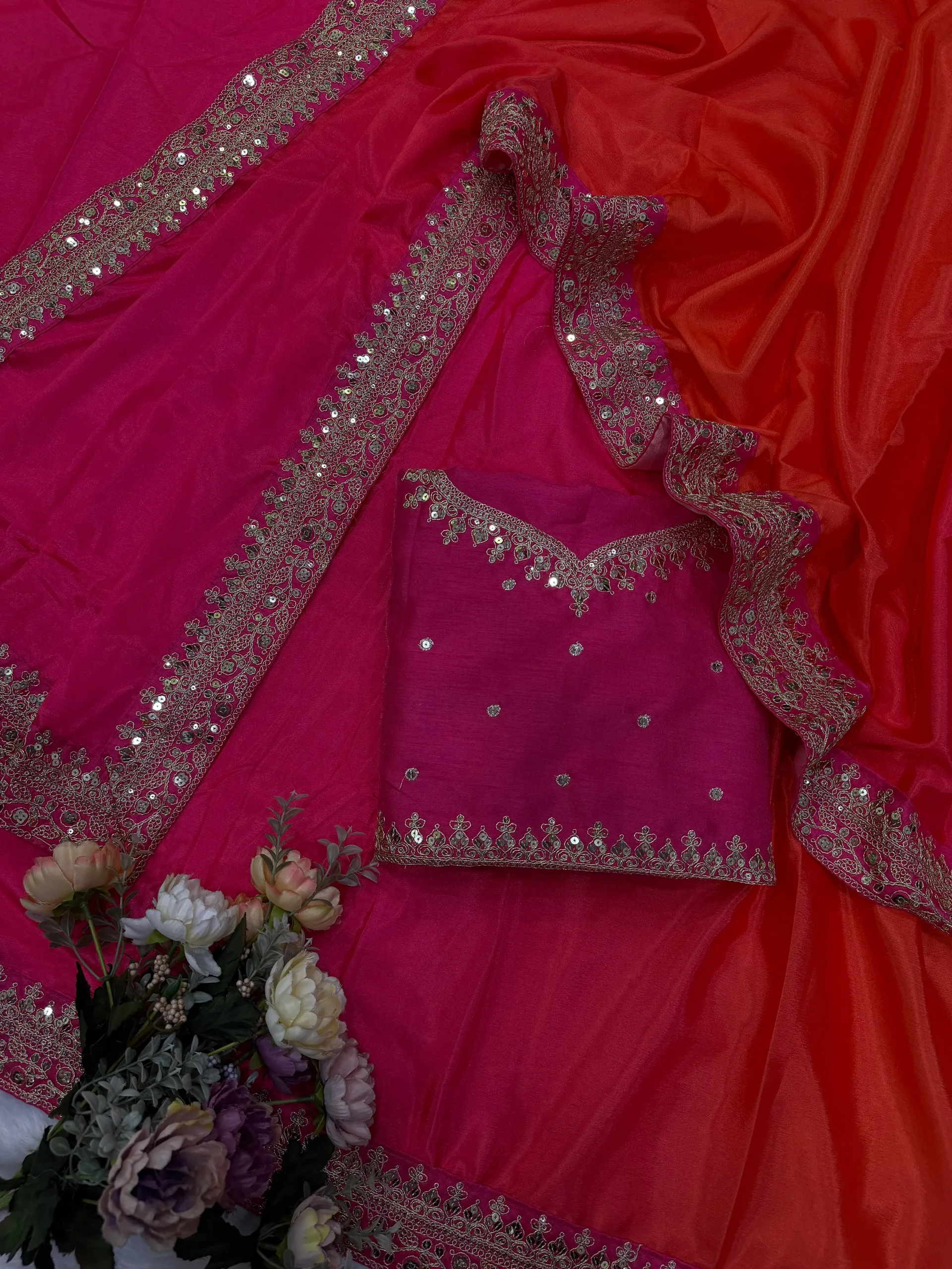 Kajol-Inspired Celebrity Style Designer Soft Chinnon Saree with Sequins & Dori Embroidery - View 9
