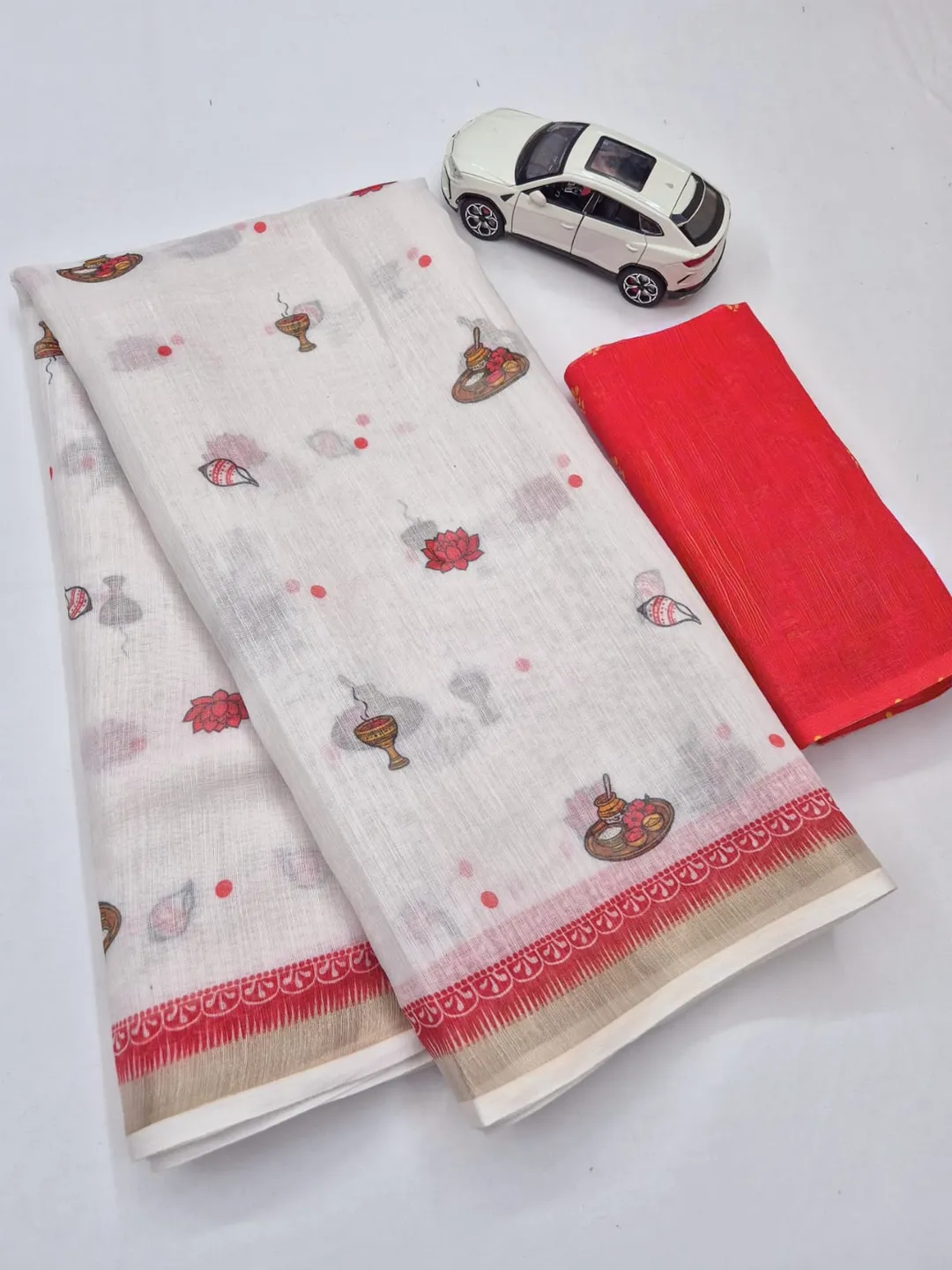 Soft Linen Digital Print Saree Collection - View 5