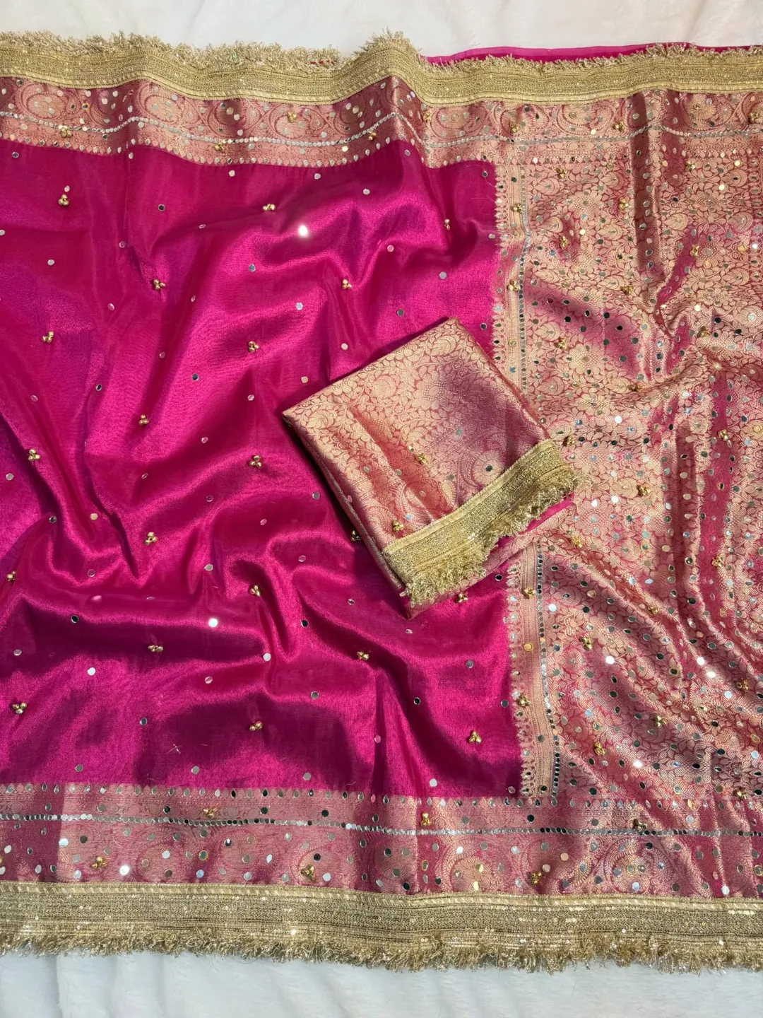 Banarasi Soft Tissue Silk Saree with Ghungroo & Heavy Stone Work - View 2