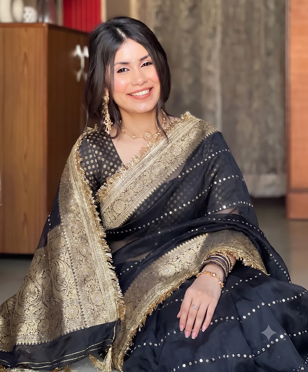 Banarasi Soft Glass Tissue Silk Mirror Work Saree - Banarasi Soft Glass Tissue Silk Saree Online India - Buy at ₹2499 - Image 1