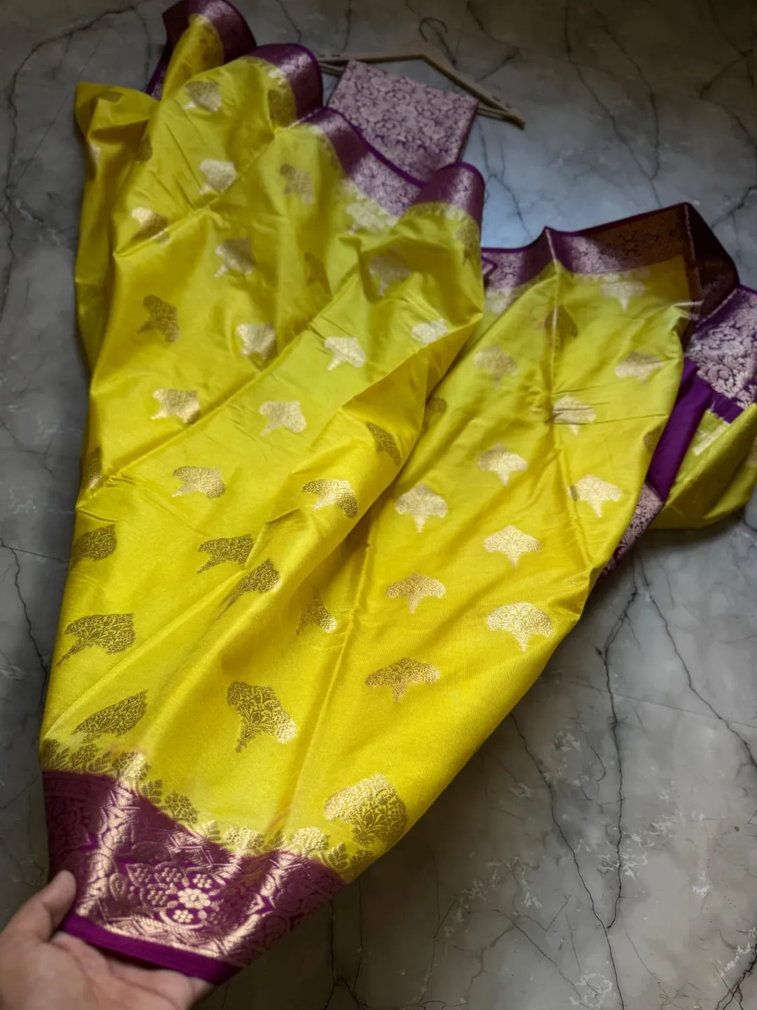 Banarasi Soft Katan Silk Saree with Zari Buta Weave - View 4