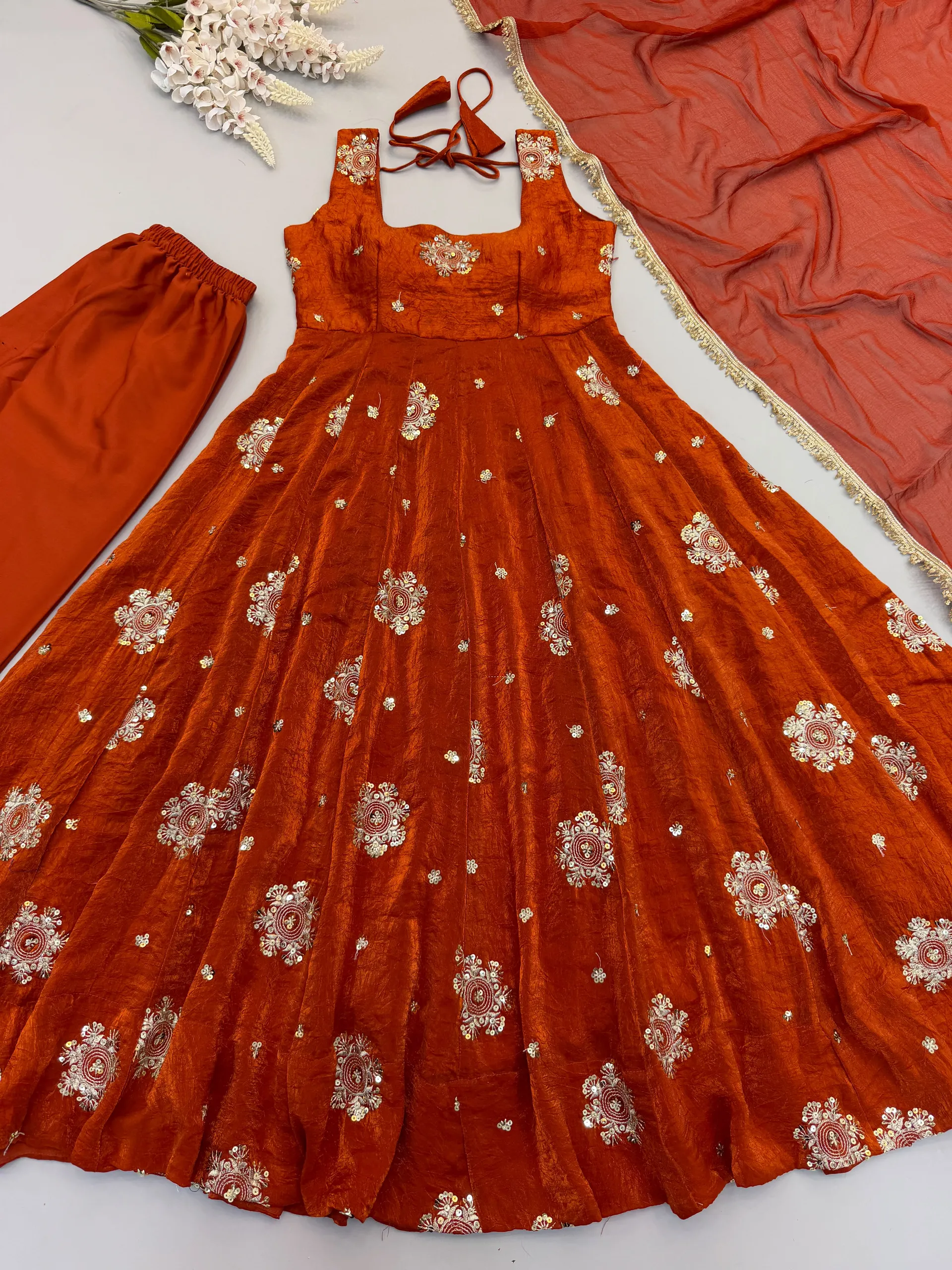 WOMEN’S ETHNIC WEAR | EMBROIDERED GOWN SET - View 2