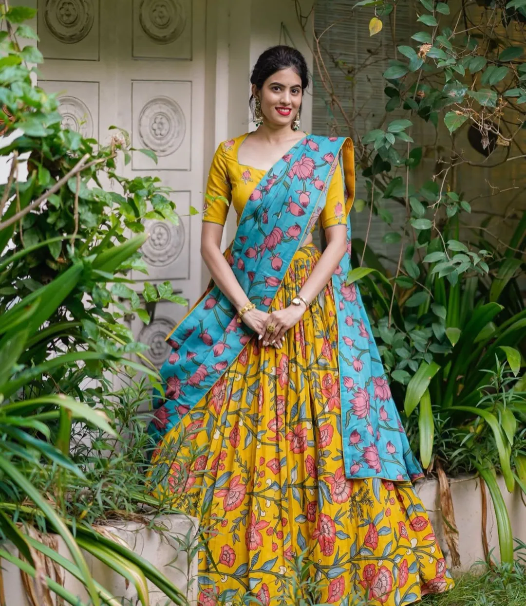 Kalamkari Print Lehenga Choli Set