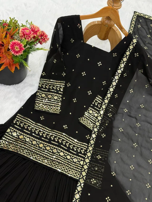 Premium Embroidered Sharara Suit Set - Ready to Wear - View 5