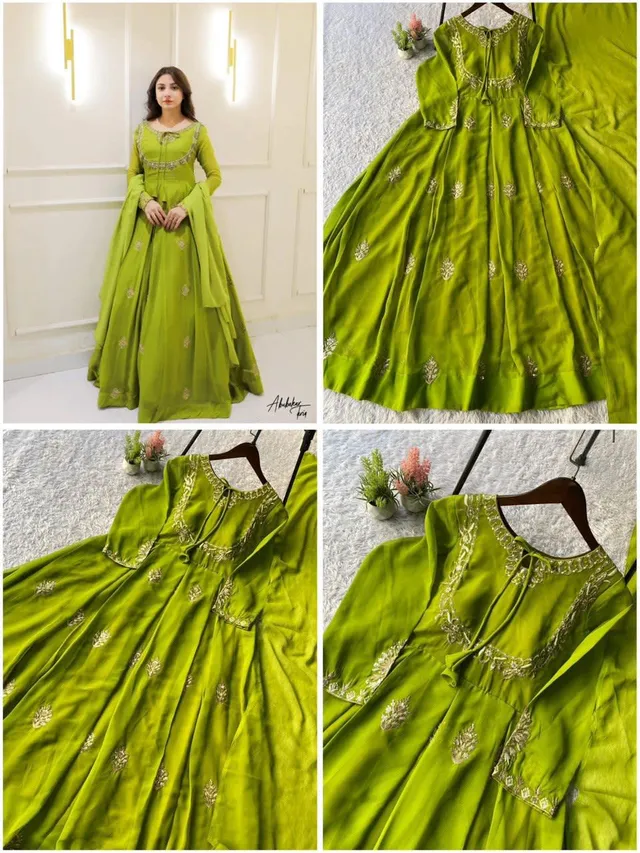 Exclusive 2-Piece Designer Gown - Sequence Embroidery