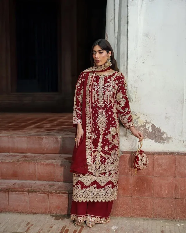 Elegant Embroidered Sequence Designer Suit - Three Piece Set 2 - View 2