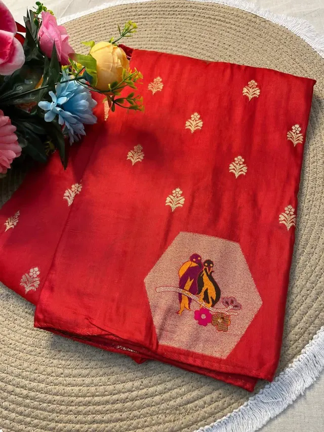 Dazzling Russian Cotton Silk Weaving Saree - View 3