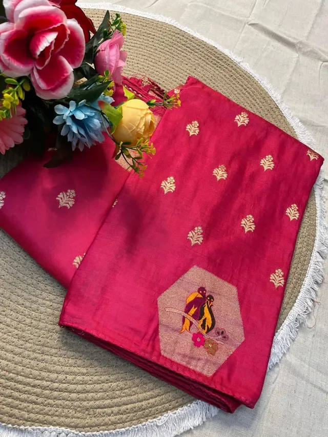 Dazzling Russian Cotton Silk Weaving Saree - View 5