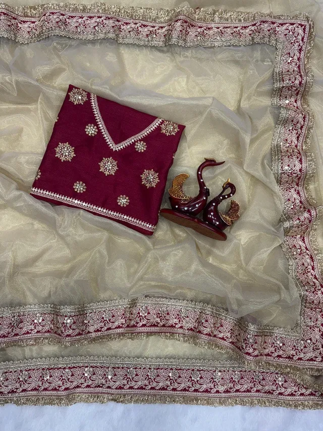 Kajol Special - Soft Twill Net Designer Saree - View 3