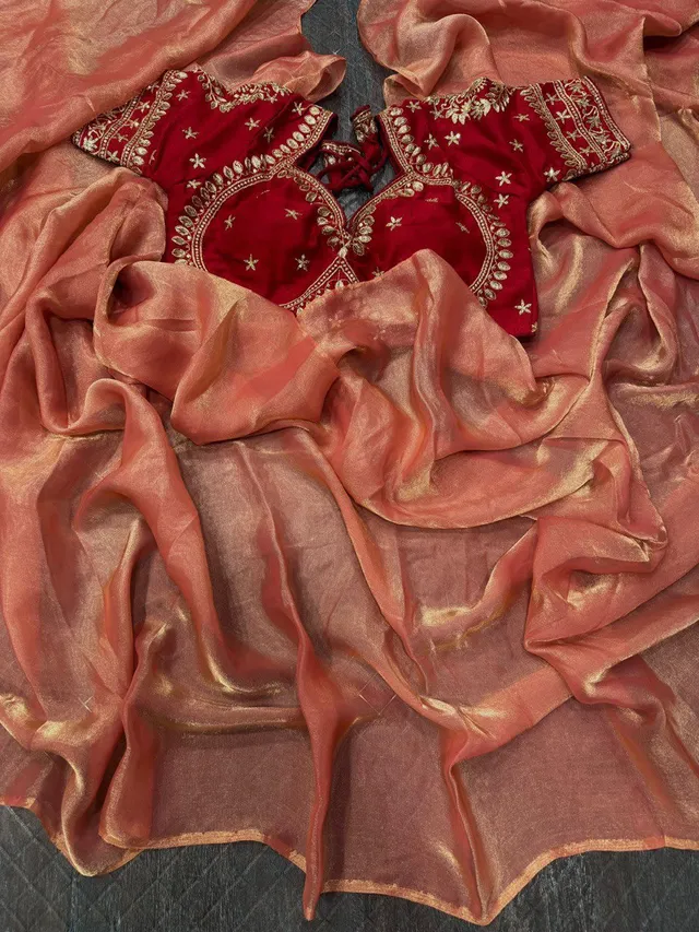 Space Silk Saree with Full Sequins Embroidery