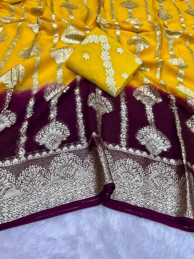 JHUMKA 2D Pure Viscose Georgette Saree - Georgette Saree Online India - Buy at ₹1400 - Image 1