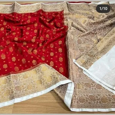 City of Banaras - Exquisite Banarasi Semi-Georgette Silk Saree - View 7