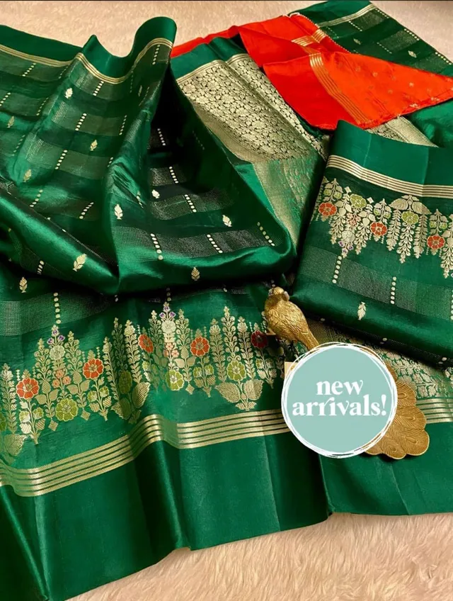 City of Banaras - Banarasi Daybal Rao Mango Soft Silk Saree