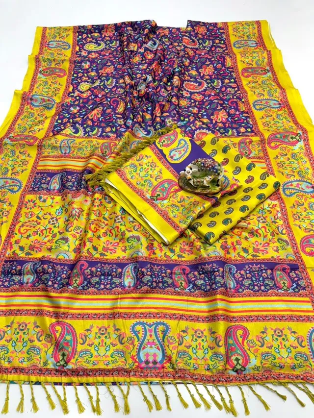 Digital Premium Pashmina Saree with Shawl - Exclusive Hit Design - View 10