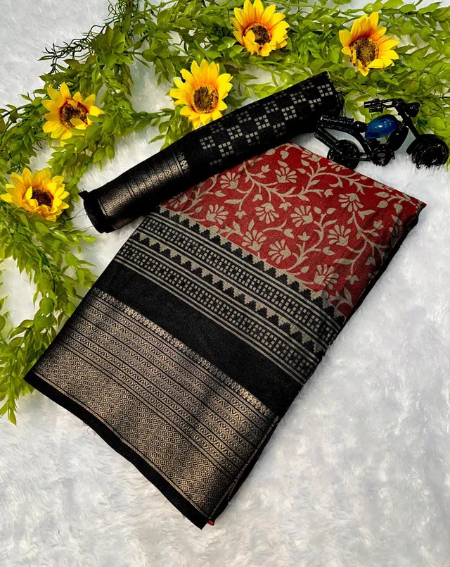 Dola Silk Saree with Pen Kalamkari Design - View 7