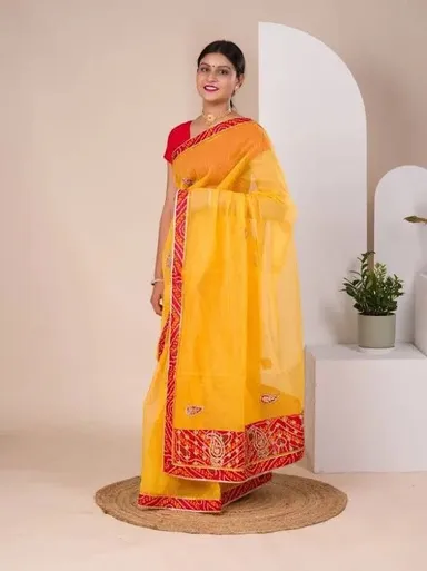 Haldi & Pooja Ready Gotta Work Cotton Saree