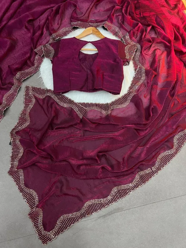 Space Silk Rich & Hot Trending Instagram Viral Saree - View 3