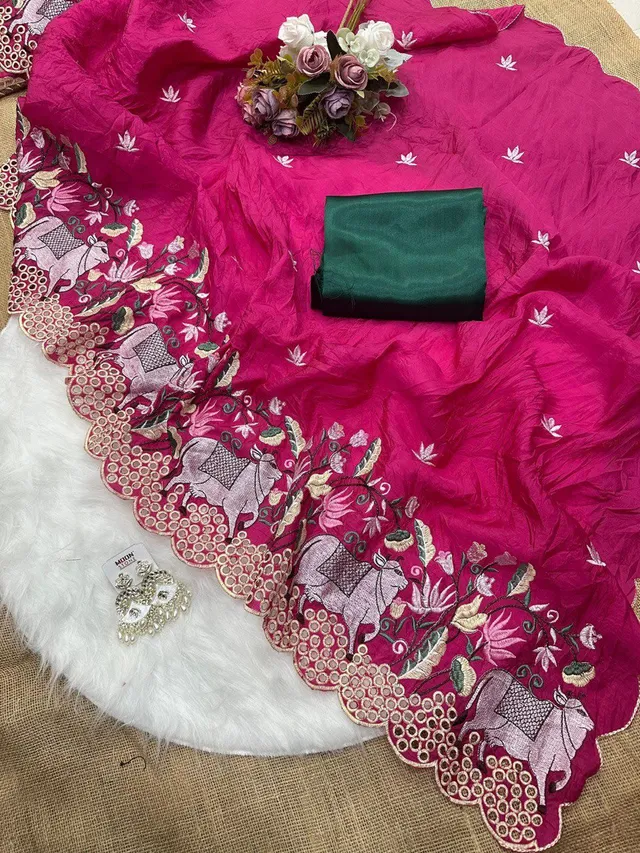 New Gold Crush Saree - Shine with Grace & Beauty - Silk Saree Online India - Buy at ₹1599 - Image 1