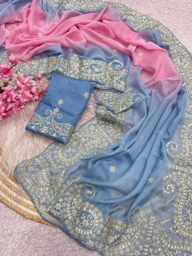 Premium Teby Orengza Silk Digital Print Saree - View 4