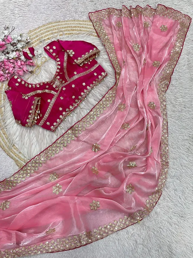 Premium Jimmy Choo Designer Saree with Stitched Blouse - View 5