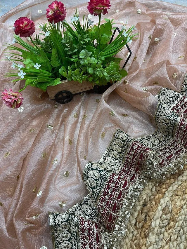 Adorable & Most Beautiful Designer Banarasi Crush Saree - Second View