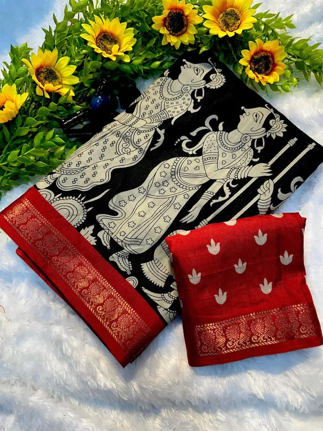 Heavy Mul Mul Cotton Saree with Elegant Weaving & Dual-Tone Border - View 3