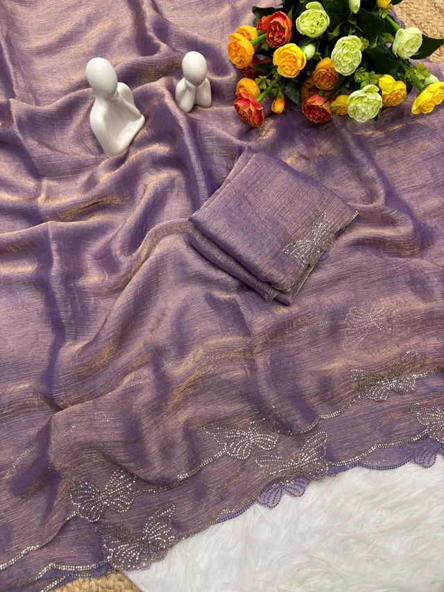 Butterfly Concept Fandy Chiffon Silk Saree - View 2