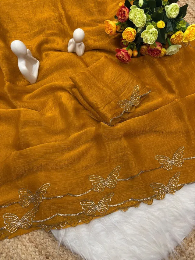 Butterfly Concept Fandy Chiffon Silk Saree - View 3