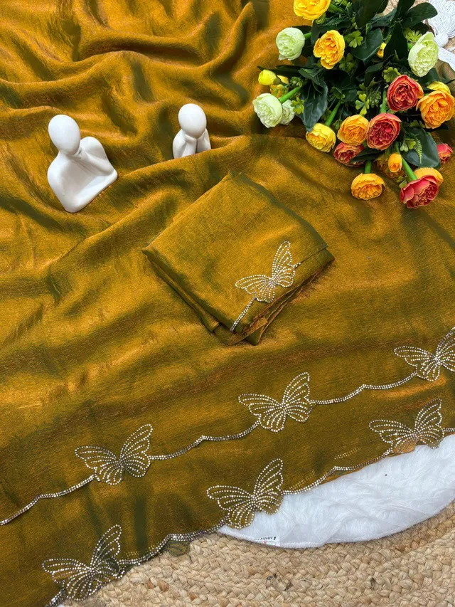 Butterfly Concept Fandy Chiffon Silk Saree - View 8