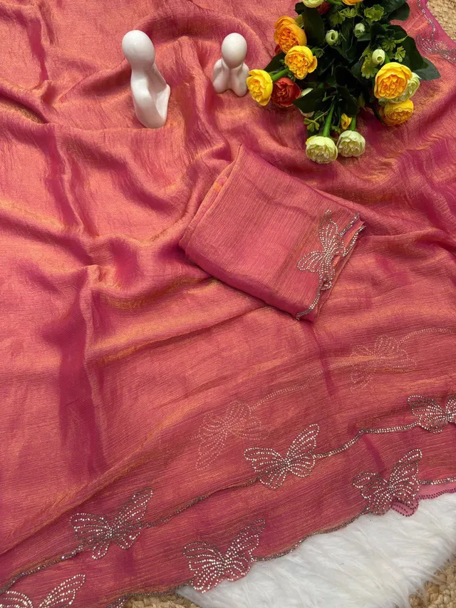 Butterfly Concept Fandy Chiffon Silk Saree - View 10
