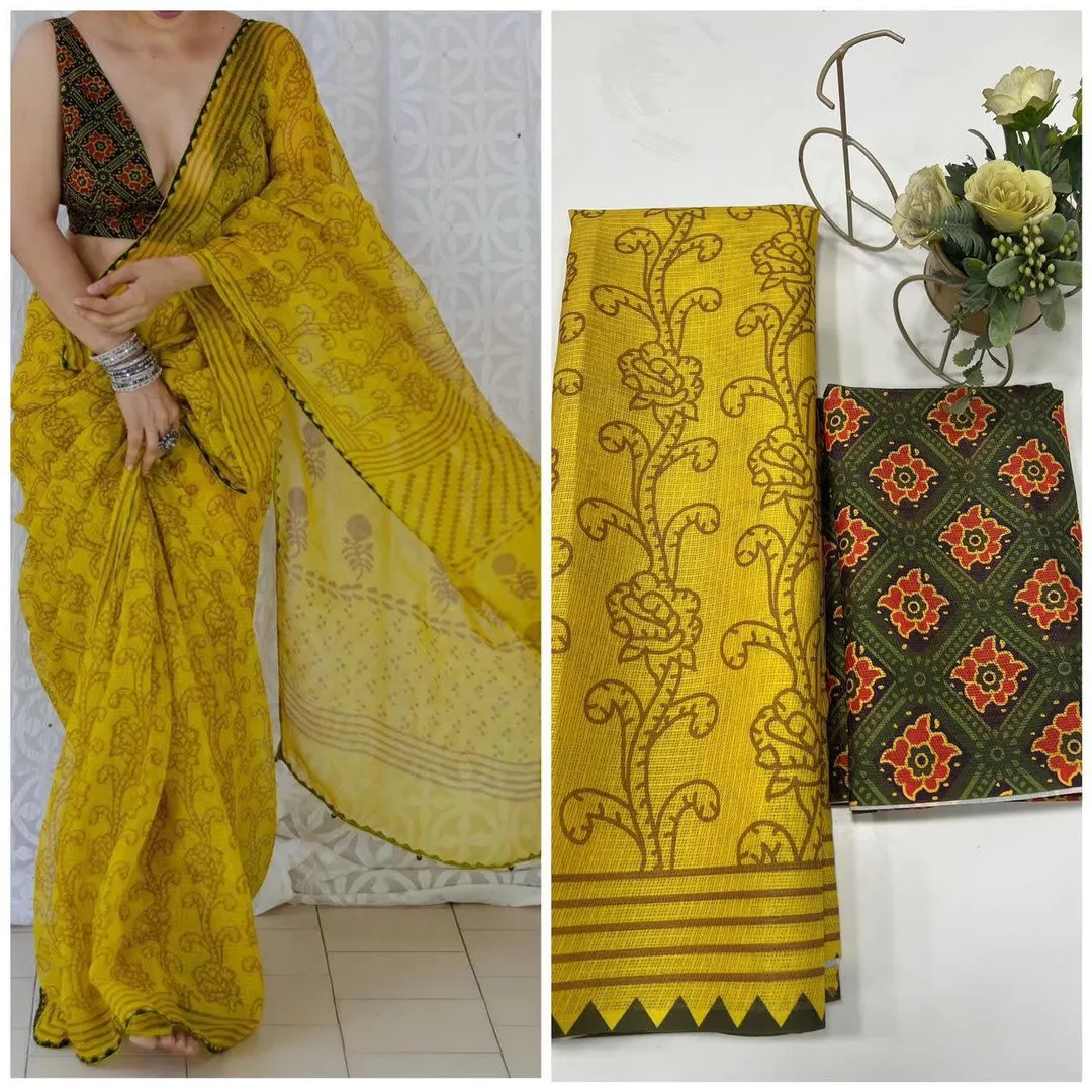 Bollywood Collection - Sanjana Soft Munga Kota Checks Saree