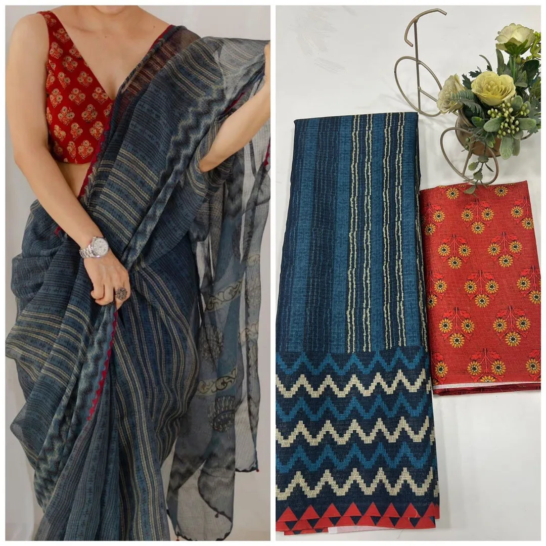 Bollywood Collection - Sanjana Soft Munga Kota Checks Saree - View 7