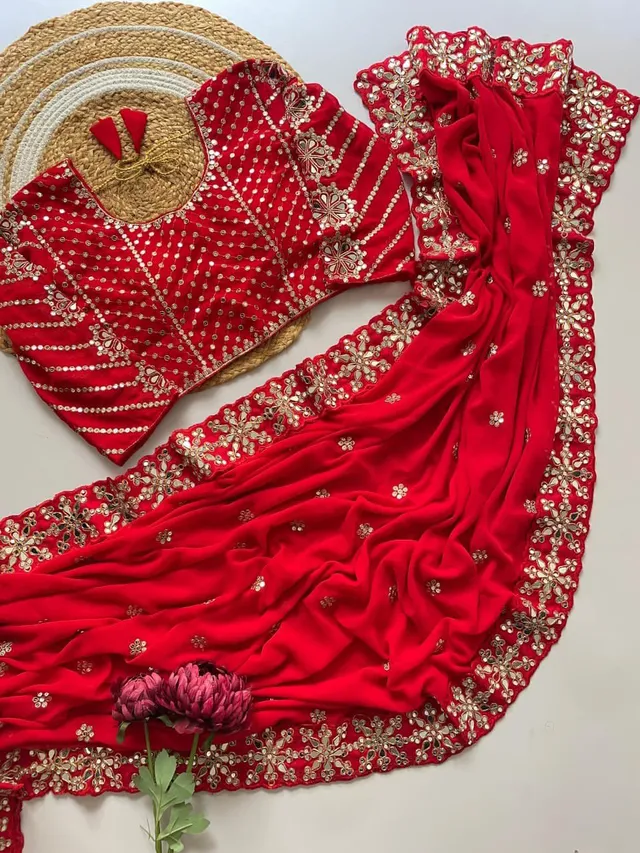 Bollywood Blockbuster Original Mirror Work Saree - View 6