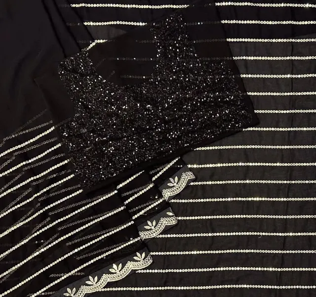 Designer Party Wear Embroidery Saree - View 4