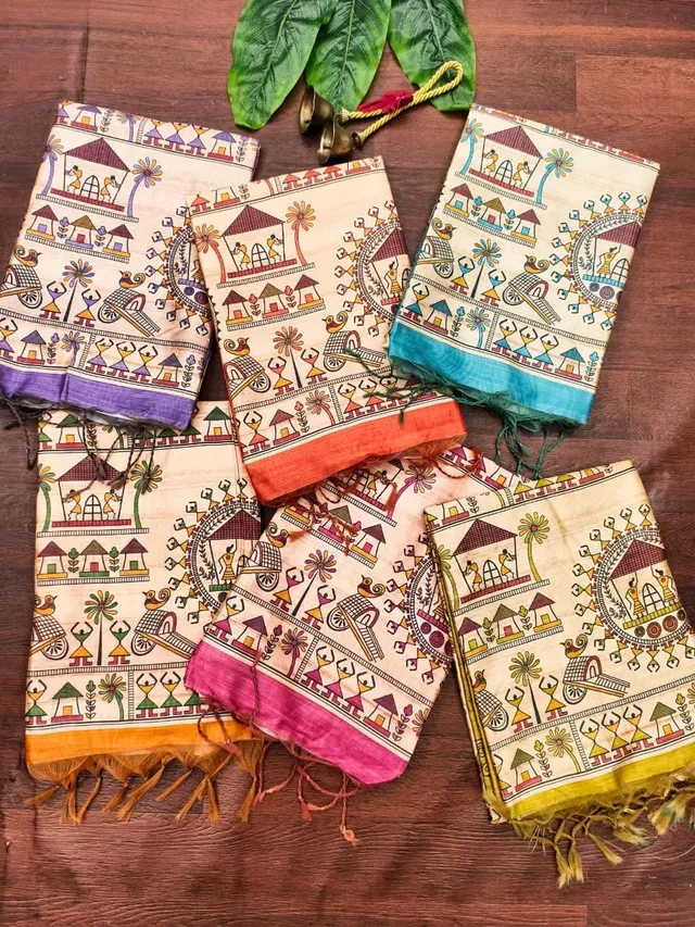 Premium Madhubani Tussar Silk Saree - Second View