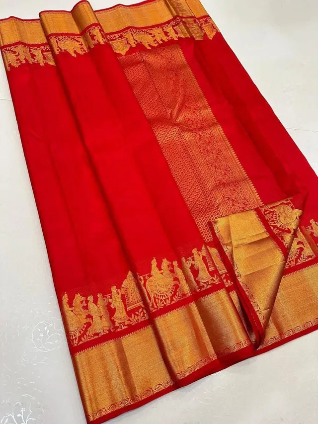 Red Banarasi Doli Barat Work Saree