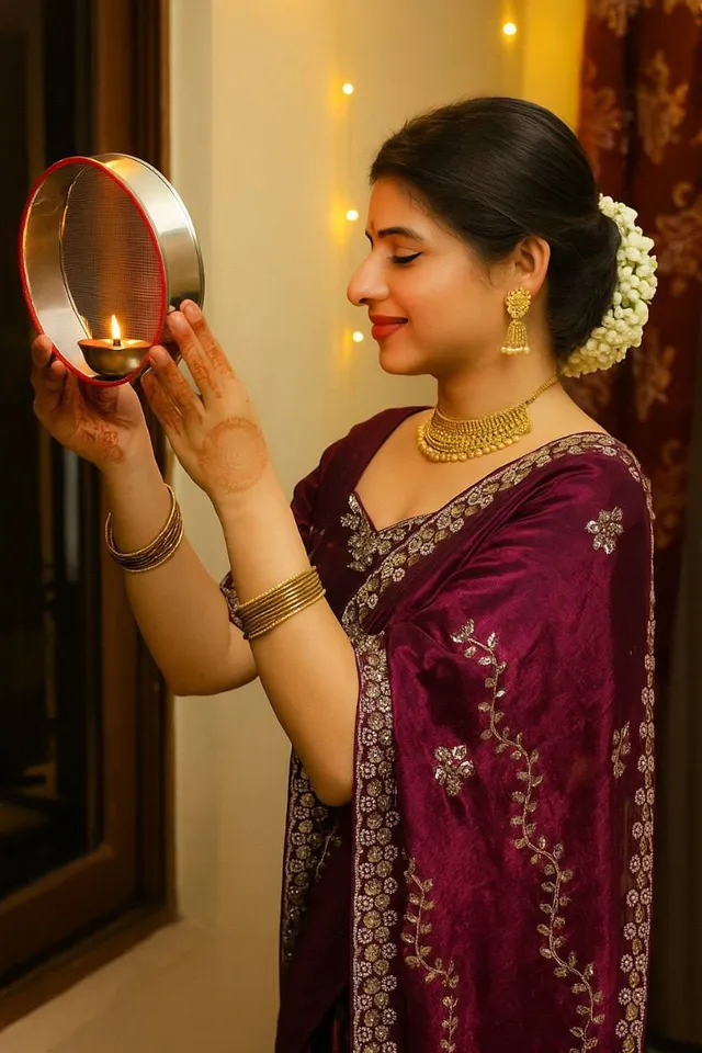 Maroon Sequin Embroidered Saree with Stitched Blouse (Size 38-42") - Silk Saree Online India - Buy at ₹1299 - Image 1