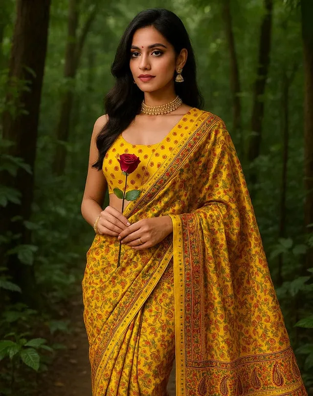 Combo: 2 Lightweight Floral Sarees - Mirror Work - View 9